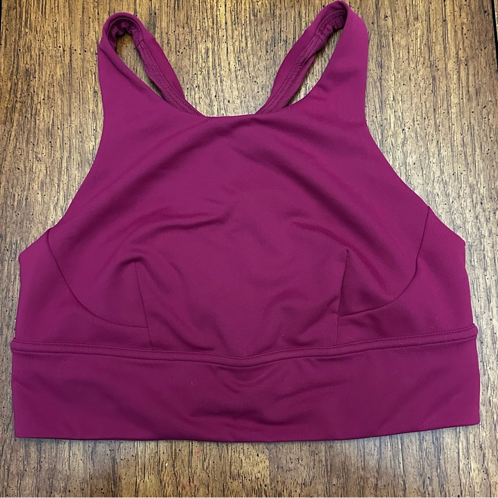 Lululemon Size 10 Wunder Train Long Line Sports Bra *Medium Support in Berry